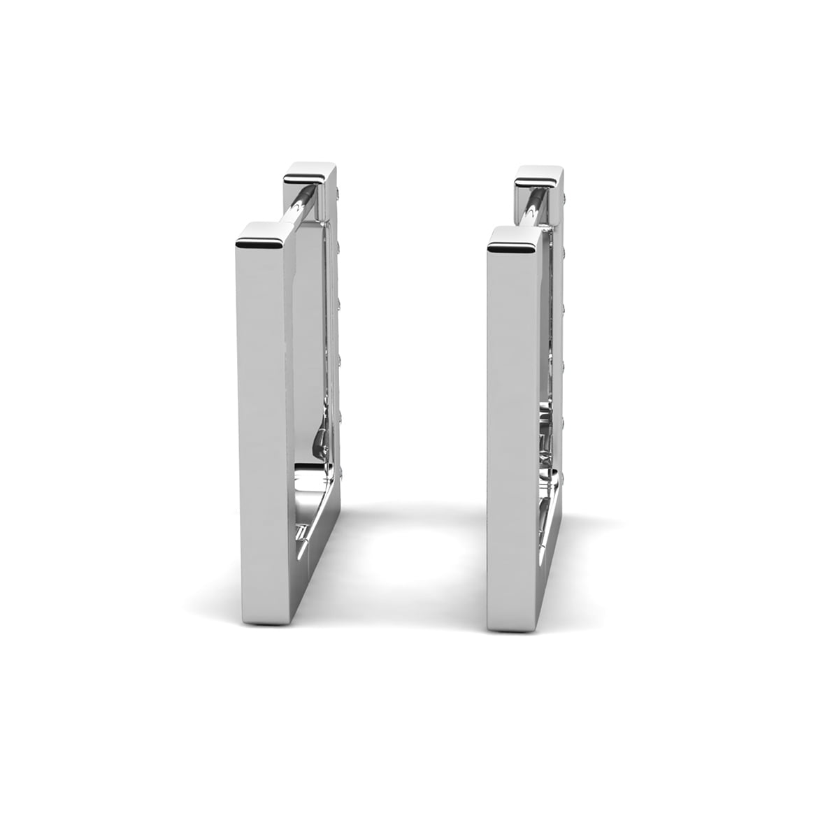 Sydney 18k White Gold Plated 14mm Square Hoop Earrings with Swarovski Crystals