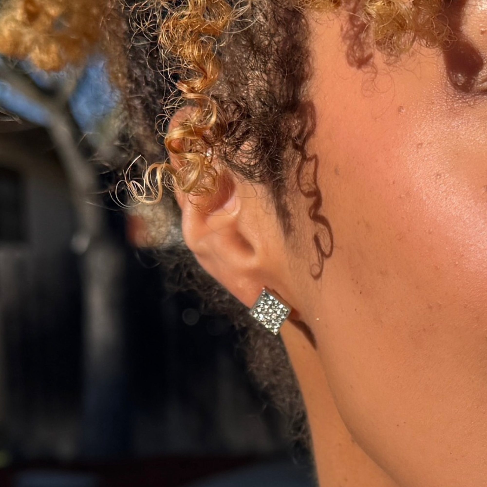 Lennon 18k White Gold Plated Diamond Shaped Stud Earrings with Swarovski Crystals — Fab Fav