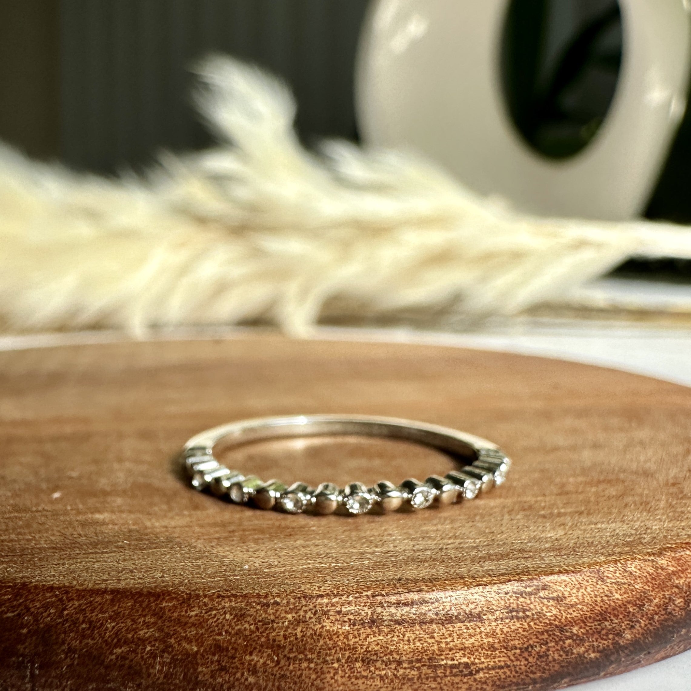 Illiana 18k White Gold Plated Ring with Round Cut Swarovski Crystals