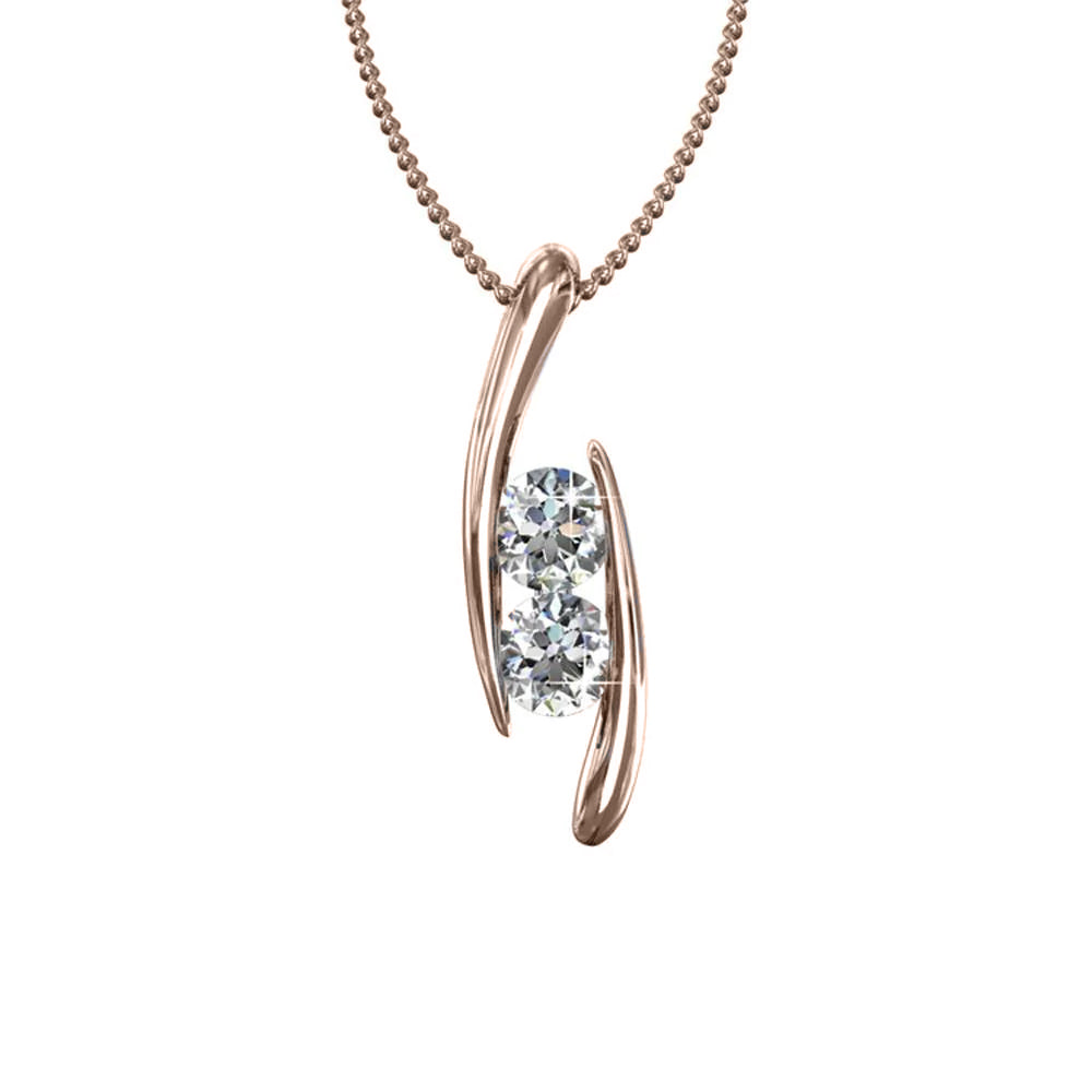 McKenna 18k White Gold Plated Pendant Necklace with Swarovski Crystals