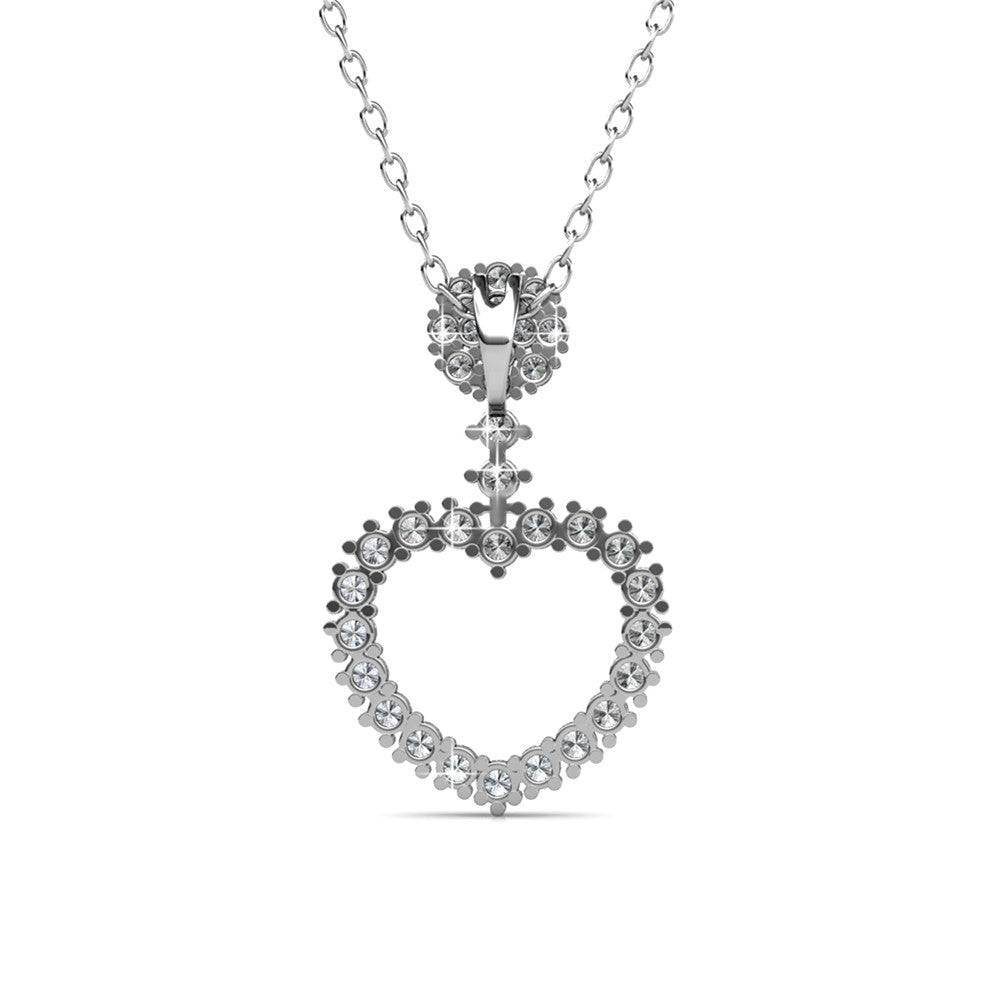 Brynn Sophisticated 18k White Gold Plated Heart Pendant Necklace