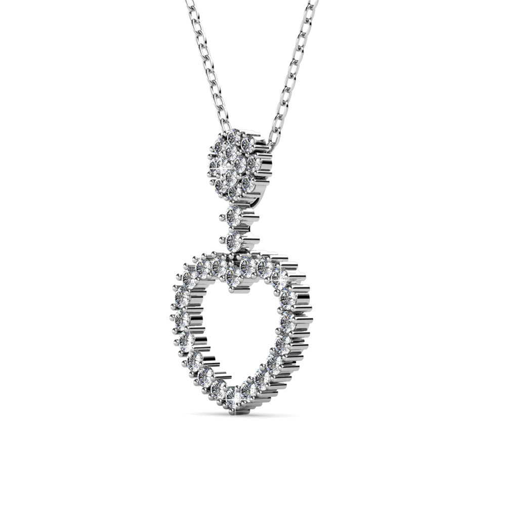 Brynn Sophisticated 18k White Gold Plated Heart Pendant Necklace