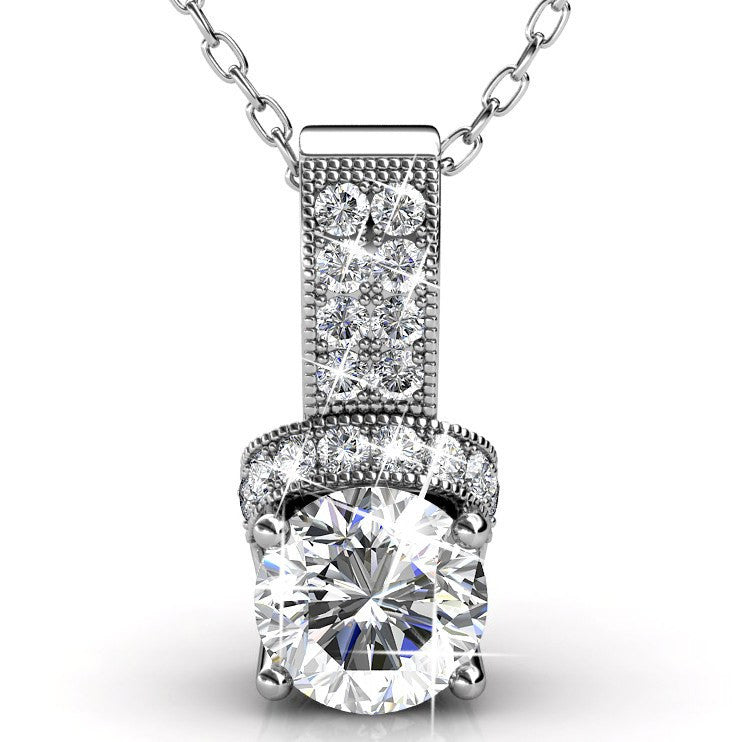 Jewelry, Necklace, Pendant - Laya "Ruler" 18k White Gold Swarovski Pendant