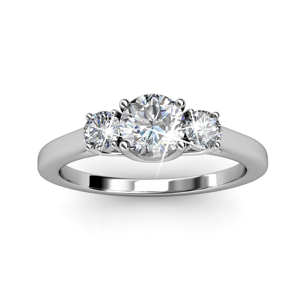 Jewelry, Ring, Silver Ring - Felicity "Joy" 18k White Gold Plated Swarovski Ring
